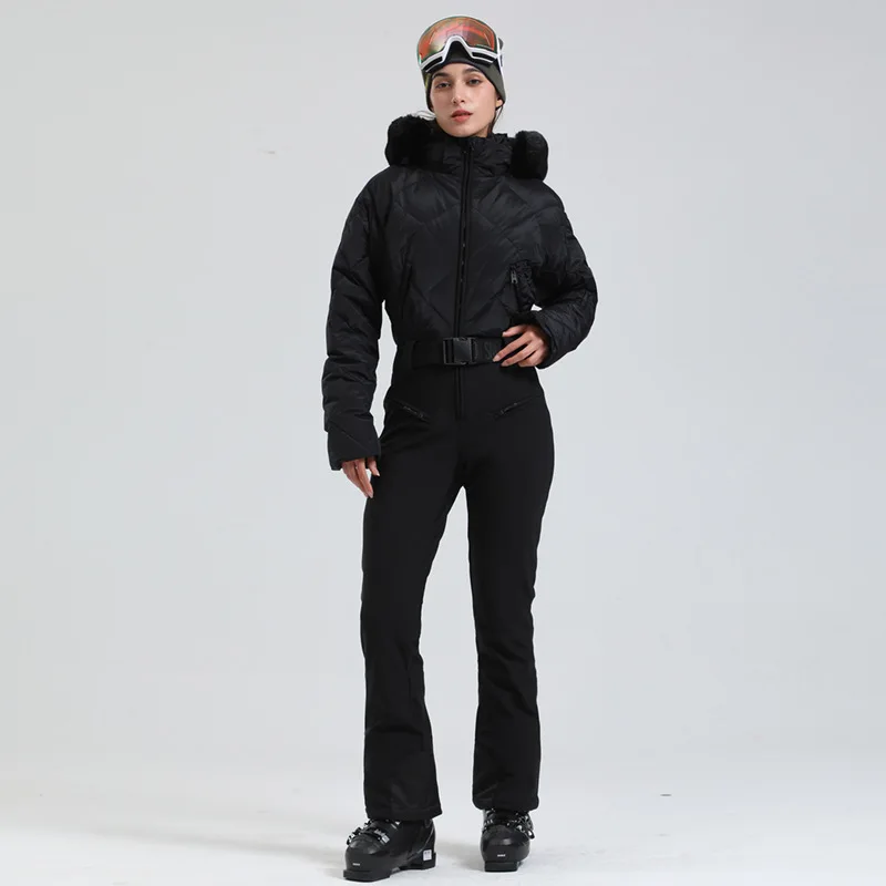Gsou Snow Winter Donna Warm Down Snowsuit Sci all'aperto Caldo impermeabile antivento Snowboard Tuta intera Tuta da sci alla moda 3