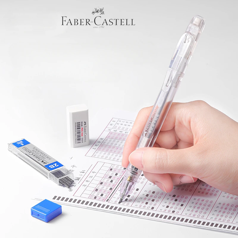 FABER CASTELL Piombo Piatto 1.8mm Per Esame Matita Meccanica 2B Set Con Ricariche, Gomma Bozza Disegno Arte Schizzi Calligrafia 3