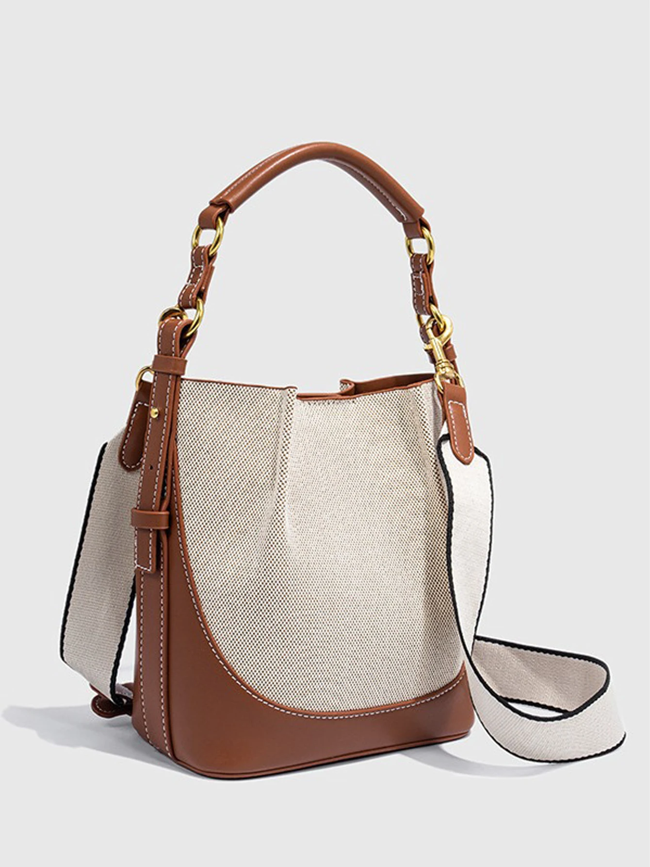 2024 nuova borsa a secchiello con tracolla a tracolla singola con tracolla larga di grande capacità 6