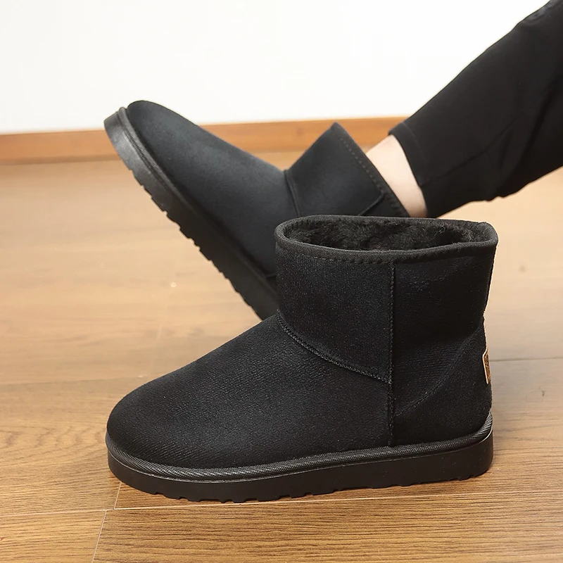 2025 Stivali invernali gialli Uomo Donna Stivali da neve Taglia grande 36-49 Comfort Peluche Stivali da uomo caldi Casual Slip-On Stivaletti con plateau da uomo 6
