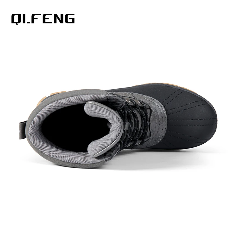 Taglie forti 47 Stivali da uomo per esterni Stivali da neve invernali per uomo Stivali da lavoro da allenamento Impermeabili antiscivolo Tenere al caldo le scarpe invernali 2