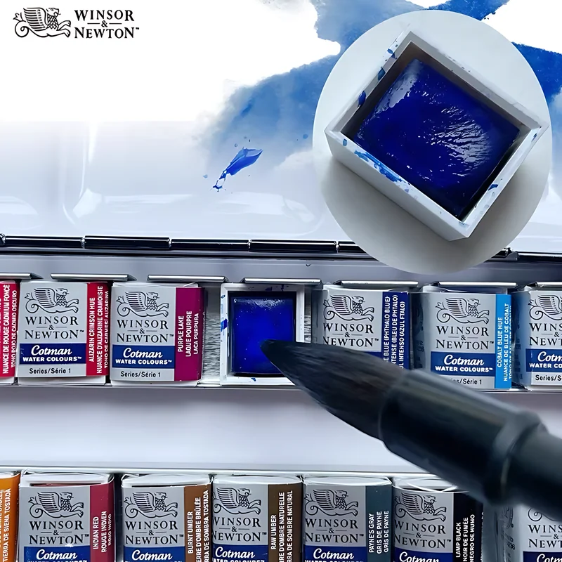 Winsor & Newton Cotman Pittura ad acquerello di alta qualità 24 colori Half-Pan Artista Studente d'arte Set di colori per schizzi speciali 3