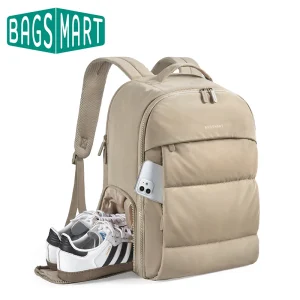 BAGSMART Zaino da donna Approvato dalla compagnia aerea da portare con sé con scomparto per scarpe per laptop da 15,6 pollici Zaino da viaggio resistente all'acqua 1