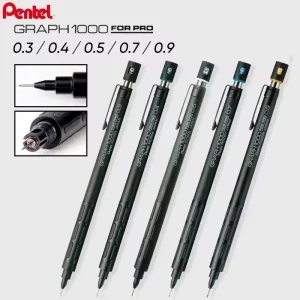 Matite meccaniche Pentel Graph 1000 per matita da disegno meccanica classica Pro 0,3 mm/0,5 mm/0,7 mm/0,9 mm Cancelleria giapponese 1