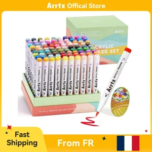 Spedizione dall'UE Arrtx 90 colori Pennarelli Penne, Penne per vernice acrilica Colorazione Disegno Paesaggio Paesaggio Naturale - Punta del pennello 1