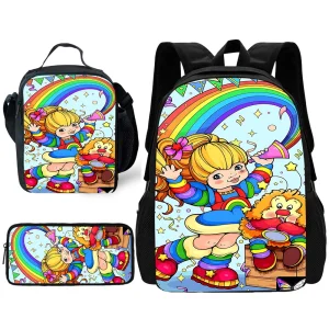 Zaino per bambini, simpatico cartone animato R-Rainbows B-Brite con borse per il pranzo, borse per matite, borse per la scuola per ragazzi e ragazze, miglior regalo 1