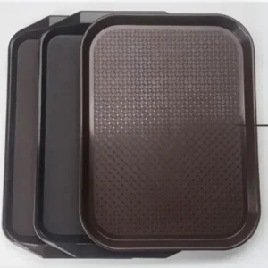 piatto snack pallet di plastica antiscivolo ristorante mensa fast food nero Vassoio da portata Piatto da dessert quadrato Set rettangolari 1
