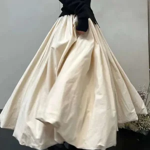 [EWQ] Vintage a vita alta sottile di media lunghezza Versatile nuvola mezzo Puffy ombrello gonne fondo donna 2023 primavera autunno 16 u5762 1