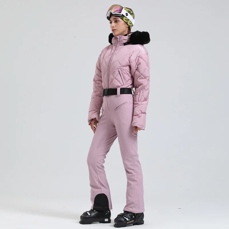 Gsou Snow Winter Donna Warm Down Snowsuit Sci all'aperto Caldo impermeabile antivento Snowboard Tuta intera Tuta da sci alla moda 6
