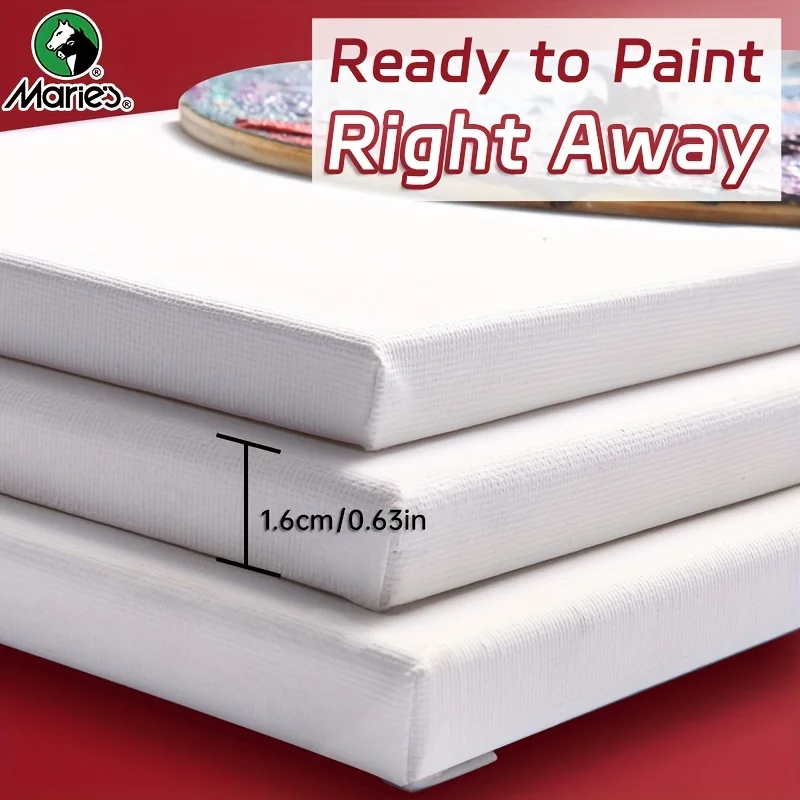 Tela di Maria 8x8 pollici, 2/4/6 pezzi, tela vuota per pittura, disegno, arte della parete, festa, pittura acrilica per artisti, studenti 5
