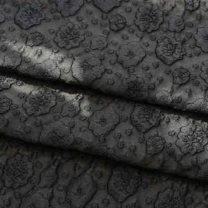 Tessuto jacquard tinto in filo Autunno Inverno Fiore nero puro Opaco Abito da donna Cuscino Copridivano Panno da cucito al metro 1