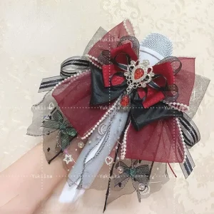 Papillon di lusso con strass da donna, colletto per camicia cosplay, fiori, spilla, clip, copricapo, moda, accessori Lolita, regali per le donne 1