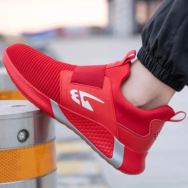 Scarpe da uomo Stivali antinfortunistici da lavoro Punta in ferro Stivali antiforatura anti-sfondamento Scarpe da ginnastica comode e leggere Scarpe da lavoro di sicurezza maschili 3