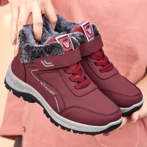 Nuovi stivali da neve comodi e spessi in peluche invernale alla moda Scarpe da trekking e da passeggio all'aperto Stivali in cotone caldo con velcro 1