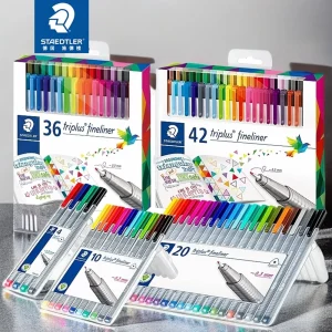 STAEDTLER Colore Gancio Linea Ago Tubo Pennello in Fibra 334 SB Colore Carattere Fine 0.3mm per Pittura Artistica Marcatura Forniture per Ufficio Scolastico 1