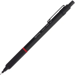 Matita meccanica rottring Rapid PRO, 0.5mm/0.7mm, matite automatiche professionali argento cromato/nero opaco per disegnare schizzi 1