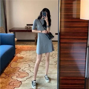 Minigonna corta stile coreano chic Abito da donna che dimagrisce Vita impero Versatile abito da fata con sistema forestale fiaba 1