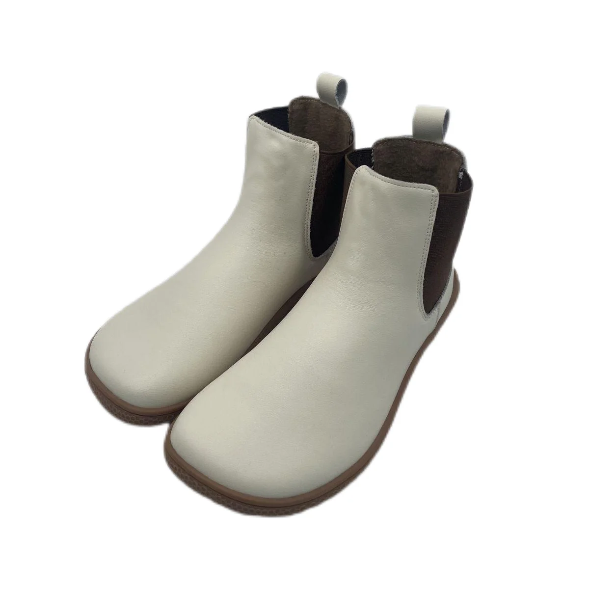 Tipsietoes Chelsea Stivali autunnali in vera pelle di mucca a piedi nudi con fodera in lana all'interno per le donne Scatola con dita dei piedi più larghe Leggera 2