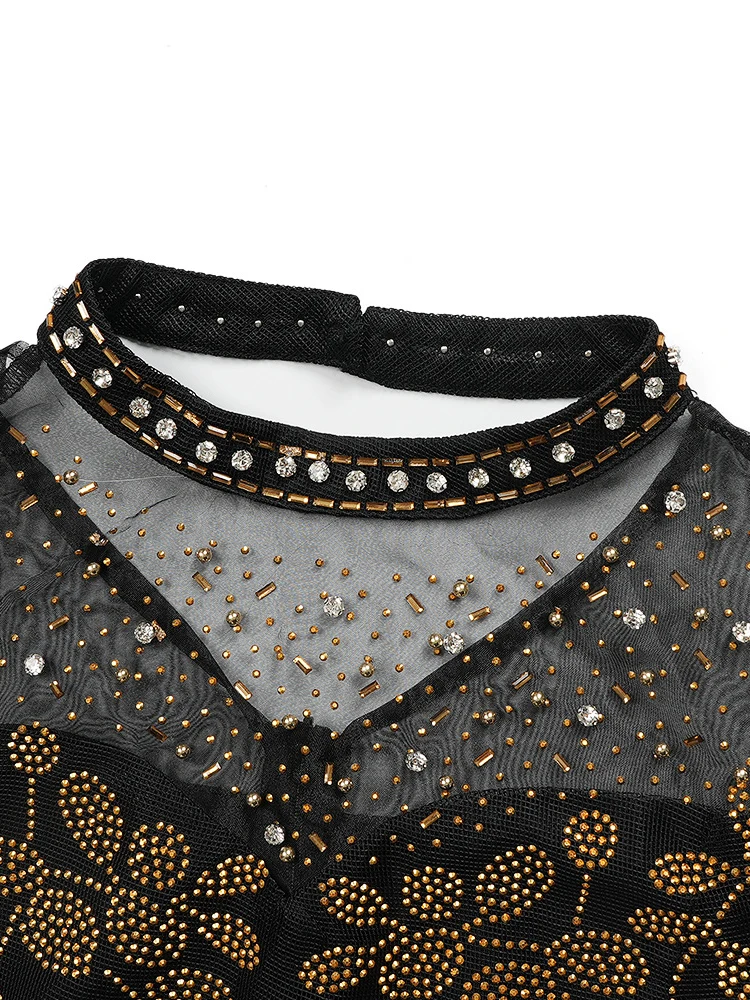 2025 Abiti da festa di lusso Donne eleganti Abito da sera da ballo di nozze Abito aderente a maniche lunghe Abito lungo con paillettes Dashiki africano 6