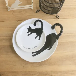 Simpatico gatto Piatto da dessert Tè pomeridiano Torta Piatti da frutta Colazione Dim Sum Piatto in ceramica semplice Cena di famiglia Regalo 2025 Nuovo 1