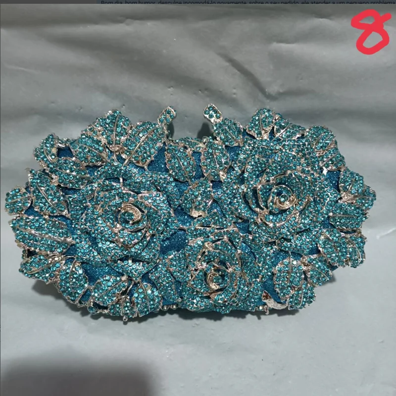 Pochette per soldi con pietre Color argento dorato pochette in cristallo da donna borse da sposa borsa da Cocktail per Cocktail da Cocktail 5