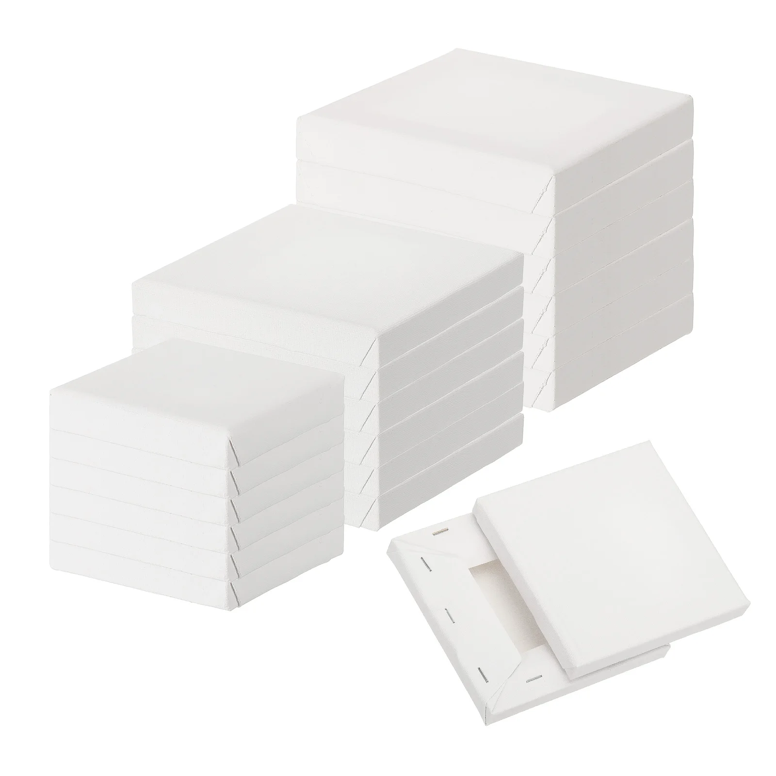 6-40 pezzi bianco quadrato vuoto artista tela bordo di legno di pino cornice cotone artista tela per pittura a olio acrilico acquerello 1