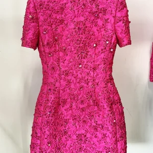 HIGH STREET Il più nuovo 2024 Designer Fashion Abito elegante Abito da donna con perline floreali in jacquard 1