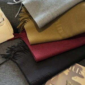 Sciarpa di alta qualità Donna Inverno Autunno Popolare Lettera in rilievo Misto lana Silenziatore Donna Vitalità giovanile Scialle solido caldo Lady 1