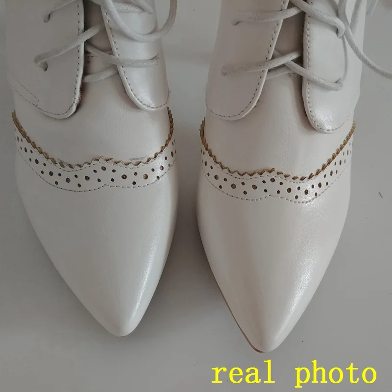 SIMLOVEYO Scarpe da donna Stivali da donna di alta qualità mujer Botas Scarpe Stivaletti da donna Punta a punta PU Stringate Scarpe casual Vendita calda 3