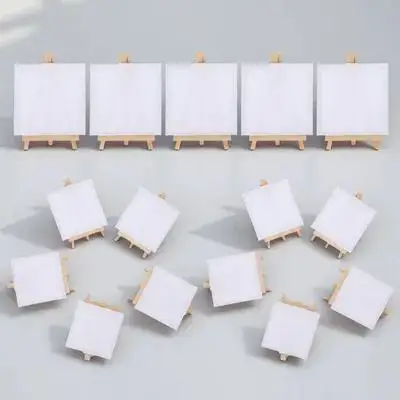 15 set set di cavalletti per pittura mini supporto per tela tavolo da disegno artistico in legno per olio acrilico acquerello tavolo artigianale fai da te supporto per artista 6