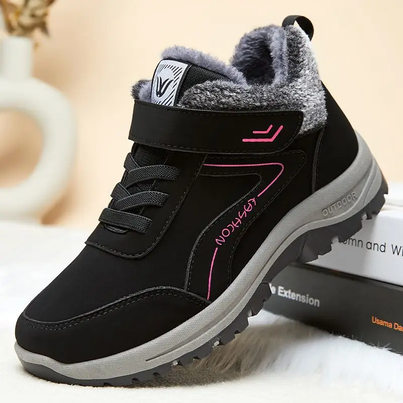 Stivaletti invernali per donna stivali Designer di marca di lusso scarpe da trekking da neve impermeabili stivali corti all'aperto scarpe in cotone per mamma 1