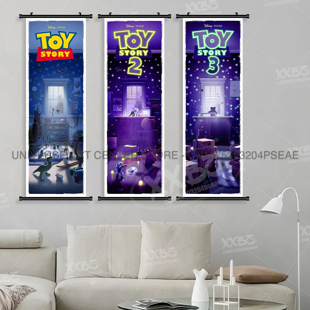 Disney Decorazione della casa Appeso Pittura Toy Story Opere d'arte da parete Rotoli Immagine Tangled Cartoon Stampa su tela Poster per la camera da letto 3
