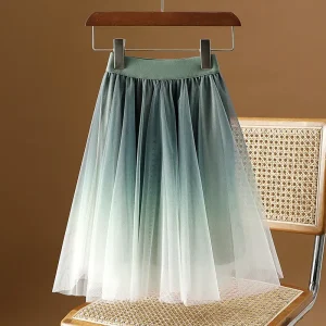 2024 elegante moda Harajuku Slim Fit abbigliamento femminile sciolto Casual sudore tutto abbinato gonna a trapezio gonna corta sfumata a vita alta 1