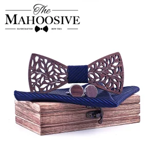 4 pezzi papillon Set uomo papillon e fazzoletto gemelli fazzoletto cravatta per la festa di nozze d'affari Hombre regalo di natale 1