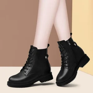 Nuovi stivaletti neri invernali da donna Scarpe da passeggio antiscivolo per esterni Stivaletti Chelsea casual con suola spessa Scarpa comfort moda Botas De 1