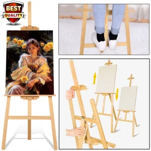 Cavalletto da Studio 1.5M/1.75m in legno A-Frame pieghevole in legno di pino artista artigianale mostra Display regolabile per supporto per pittura di nozze 1