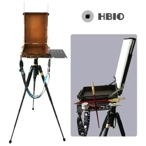 Scatola per pittura Schizzi all'aperto Cavalletti portatili per pittura a olio da viaggio per donne con treppiede 1