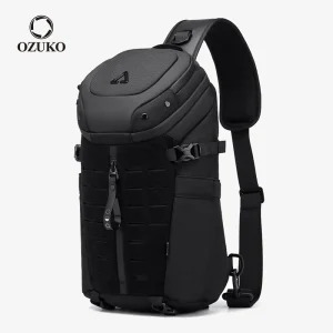 OZUKO Borsa a tracolla da uomo di grande capacità Borse a tracolla a tracolla impermeabili per uomo Borsa a tracolla da viaggio breve Borsa da petto di qualità alla moda 1