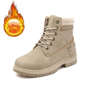 2025 Scarpe invernali Donna Stivali moda Piatto antiscivolo Caldo peluche Donna Stivaletti Suola spessa Nero Rosa Giallo Big Size 42 DX231 1