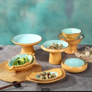 Set di stoviglie in melamina Vassoio per rinfrescare Piatto di frutta Insalatiera Piatti per la cena Snack Dessert Piatto per sushi Tazza per salsa 1