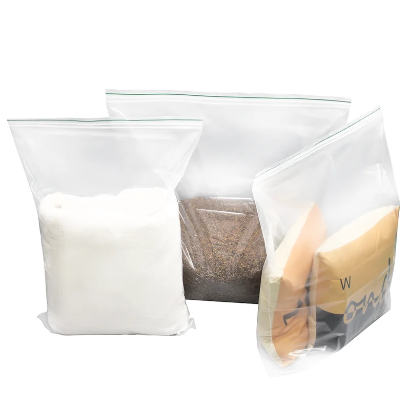 10/50PCS di Grandi Dimensioni 20 Filo Extra Spesso Doppio Chiusura Lampo PE Sacchetti di Immagazzinaggio Sacchetti di Plastica Richiudibili Resistenti formato Jumbo 5