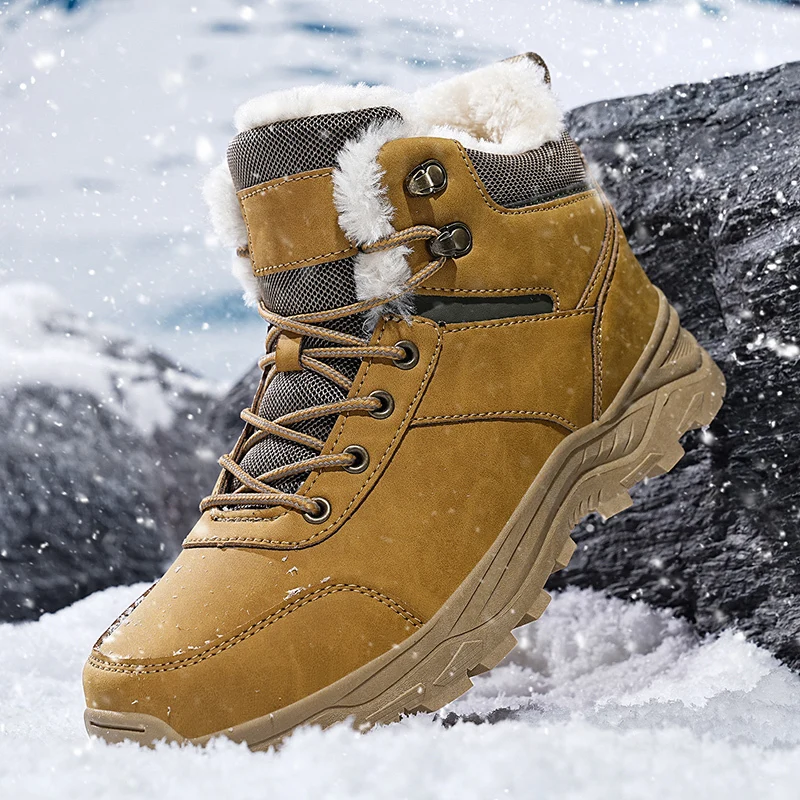 Scarpe sportive da uomo Nuovi stivali da neve Stivali invernali da uomo Tenere al caldo Stivali di peluche Stivali da trekking Scarpe casual da uomo Stivali da neve da montagna da uomo 1