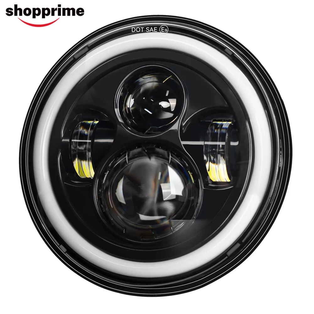 Faro moto LED da 7 pollici per Harley Touring Ultra Classic Electra Street Glide Road King Yamaha Faro moto 1