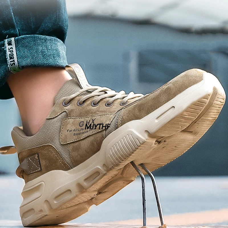 2025 Scarpe antinfortunistiche da lavoro Puntale in acciaio Anti-puntura Indistruttibili Stivali da uomo Sottopiede in Kevlar Anti-smash Scarpe da ginnastica da lavoro Scarpe protettive 3