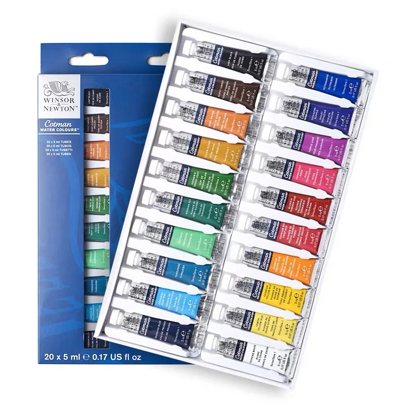 Winsor & Newton Cotman Set di colori ad acquerello 10/20 colori 5 ml (0,17 once) Tubi di alluminio Principianti Aquarela Pittura Rifornimenti d'arte 5