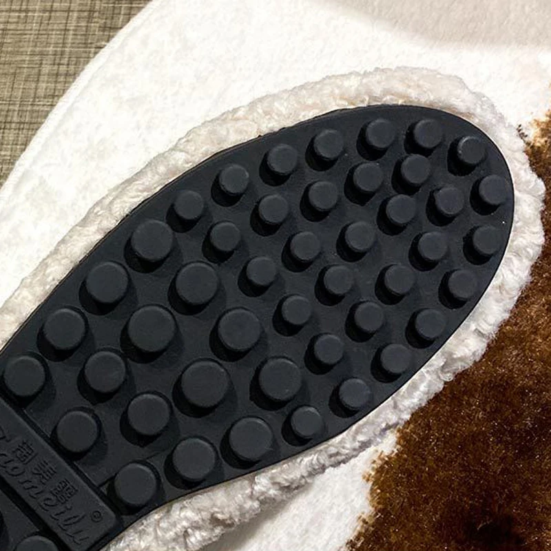 2025 Lana d'agnello Appartamenti Donna Catena Mocasines Femme Slip On Shearling Stivali Donna Inverno Ricci Mocassini pelosi Donna Scarpe di cotone 5