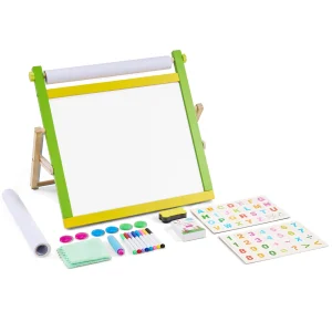 SucceBuy Tavolo da disegno magnetico per bambini 3 in 1 Cavalletto artistico per bambini in legno a doppia faccia con accessori per pittura per giocattoli per ragazzi e ragazze 1
