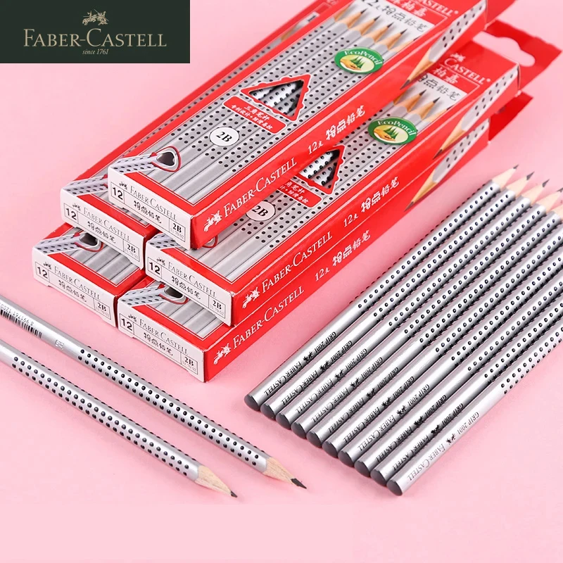 FABER CASTELL Caratteristiche Matita Triangolo Asta Reticolo HB 2B Disegno Matita per scrivere per Studenti Materiale scolastico 3