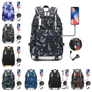 Zaino da scuola per adolescenti di moda donna uomo borsa da viaggio per Laptop zaino di ricarica USB multifunzione impermeabile grande Mochila 1