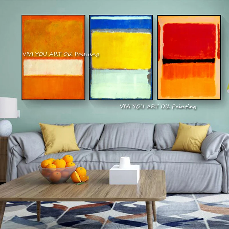 100% fatto a mano copia Mark Rothko dipinti famosi Modern Abstract Art portico Decor Canvas Oil Painting Simple Large-size murale 4